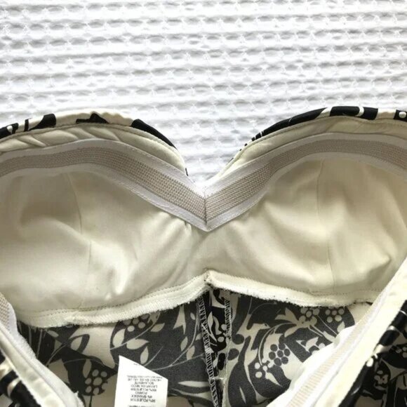 Strapless Floor Length Dress Formal Floral Black White Sz 4, DJ-JAZ - Picture 8 of 11